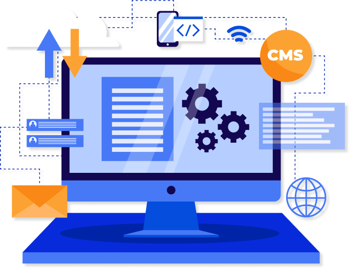 A team of professionals working together at a round table with laptops and documents